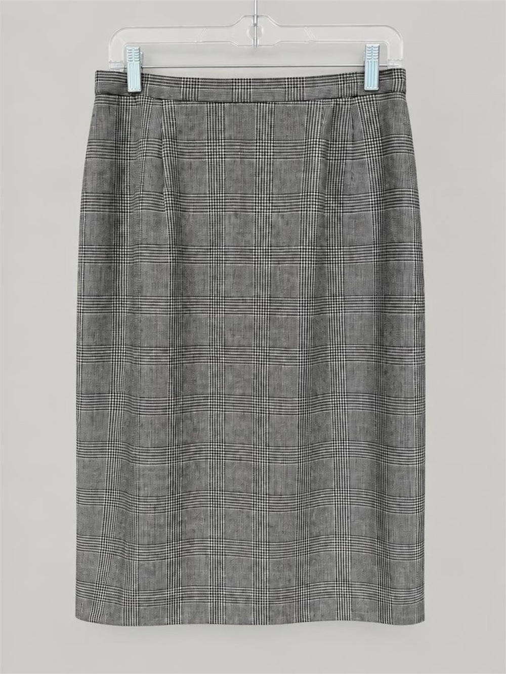 Gray Glen Plaid Pencil Skirt - Sleek Office Staple - 12